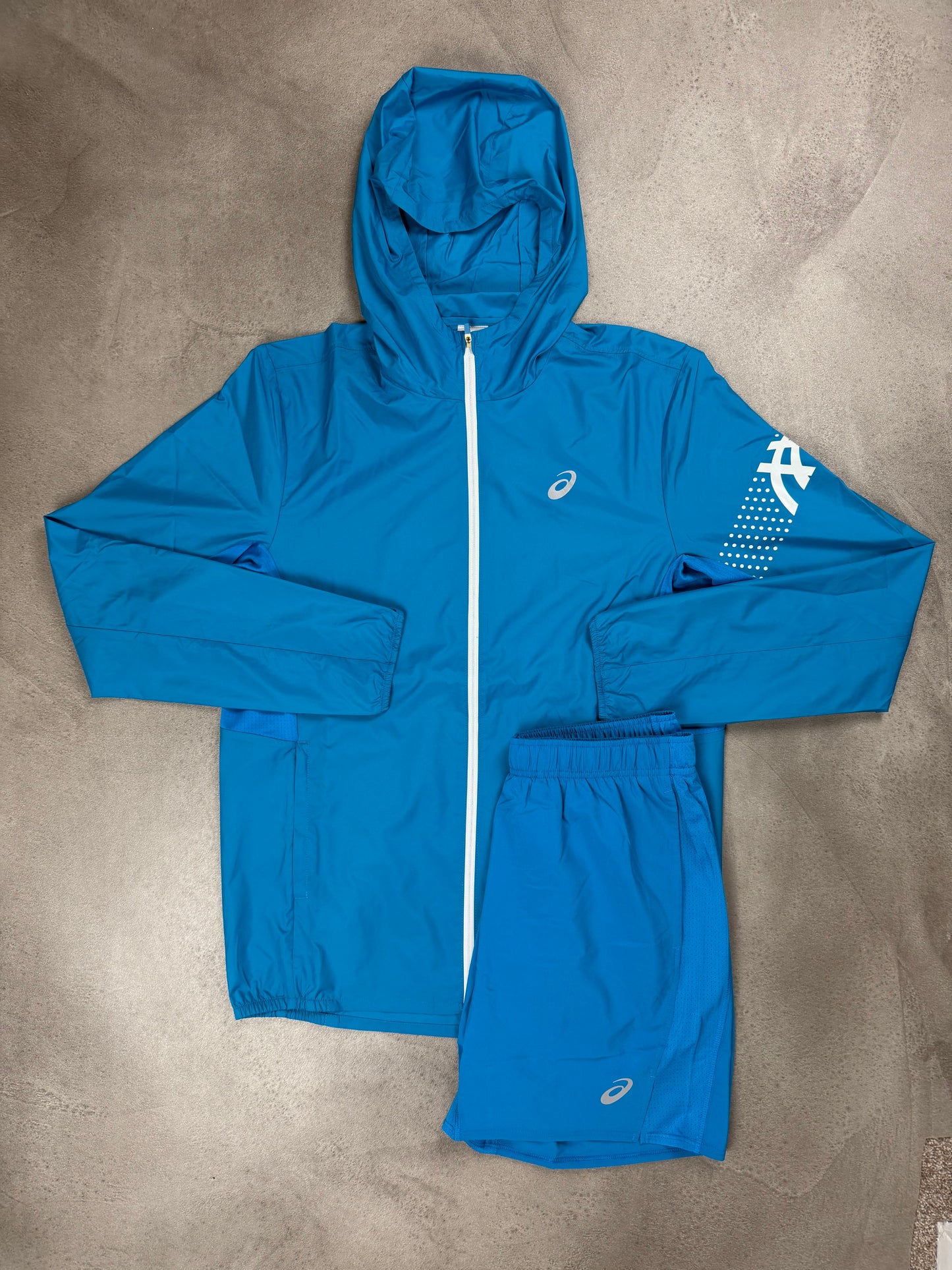 Asics Sky Blue Shorts & Jacket Set