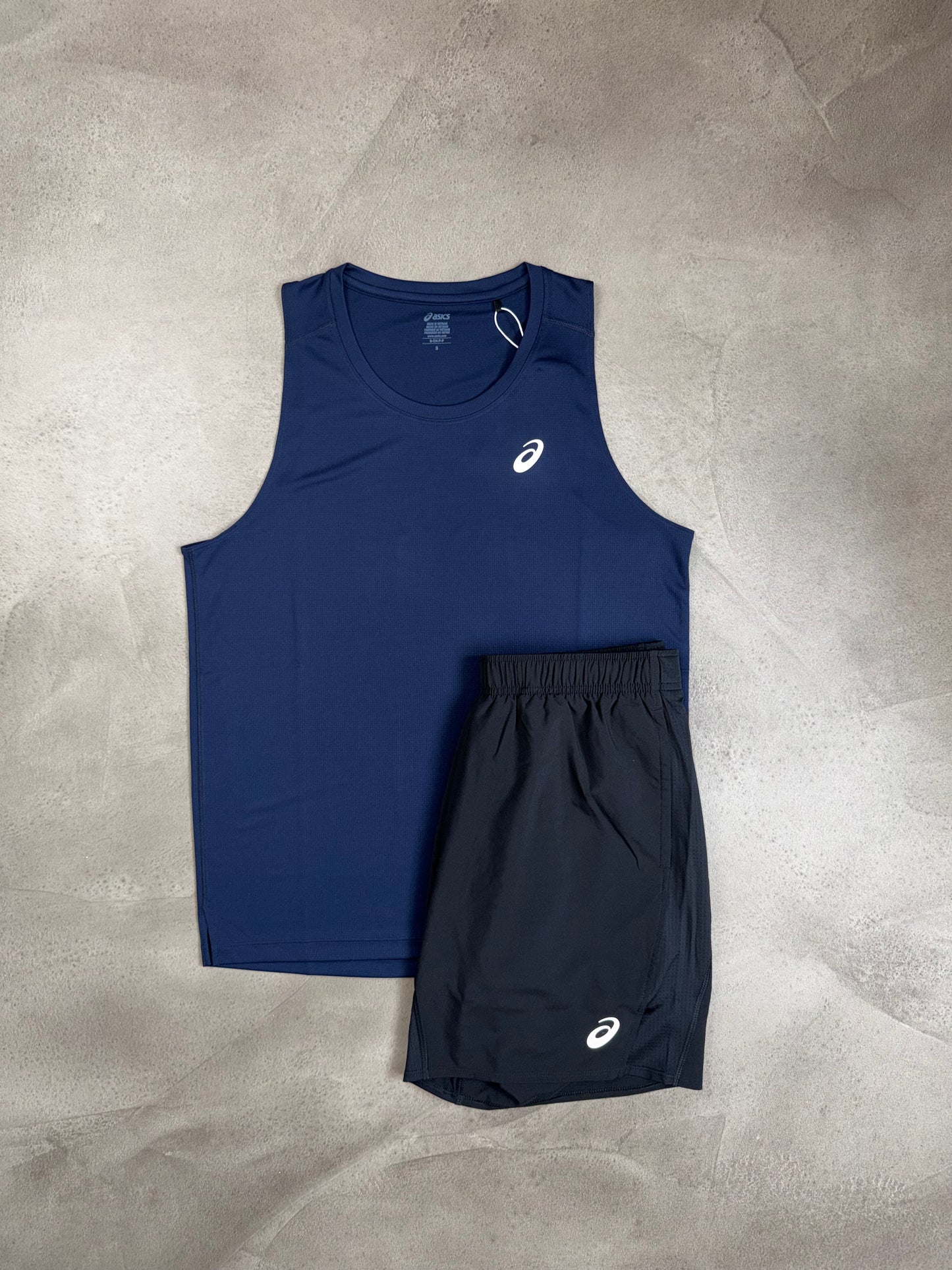 Asics Midnight Navy Vest & Shorts Set