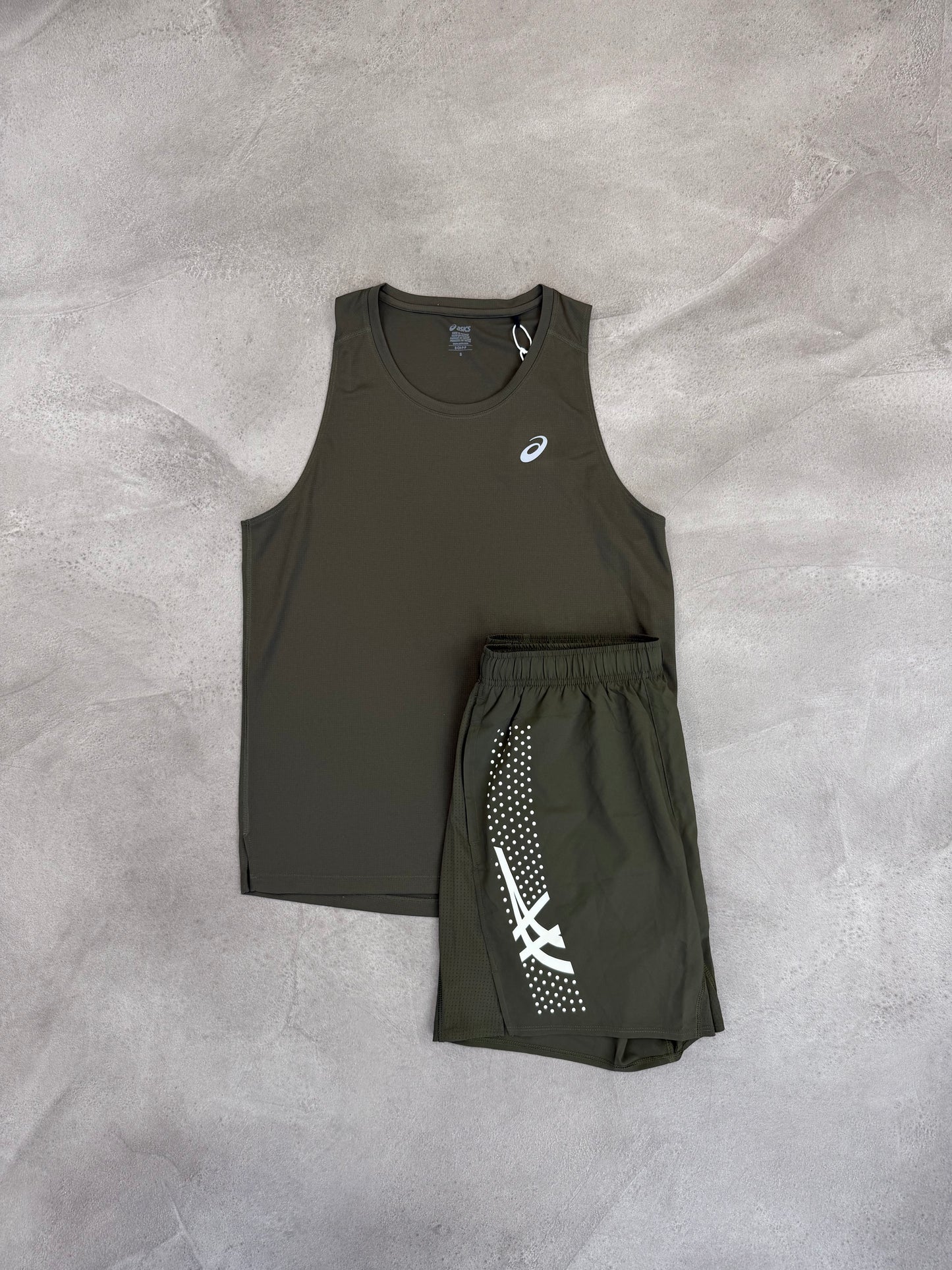 Asics Icon Khaki Vest Set