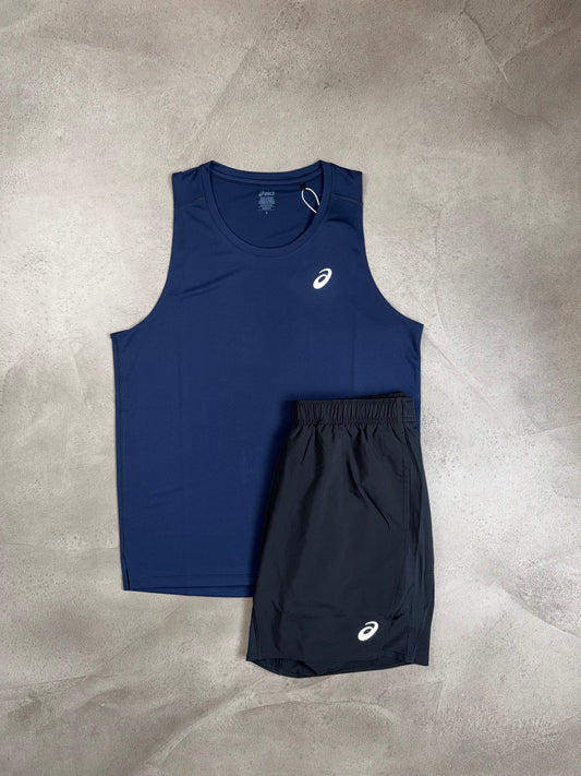 Asics Midnight Navy Vest & Shorts Set