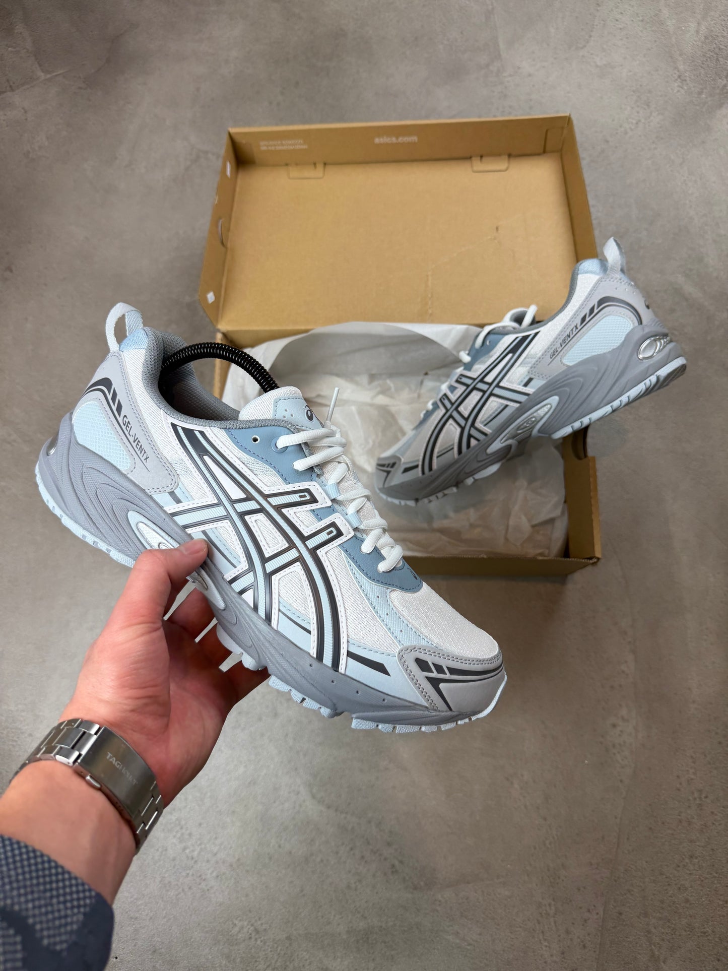 Asics GEL VENTX White/Storm Blue