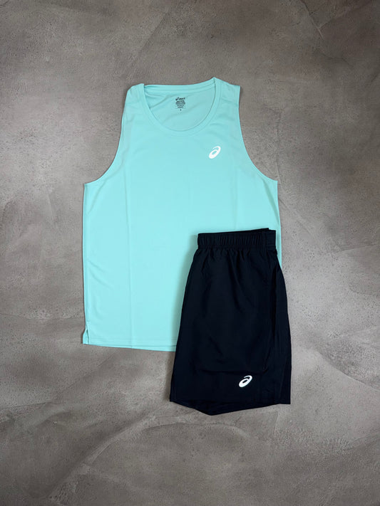 Asics Turquoise Vest & Shorts Set
