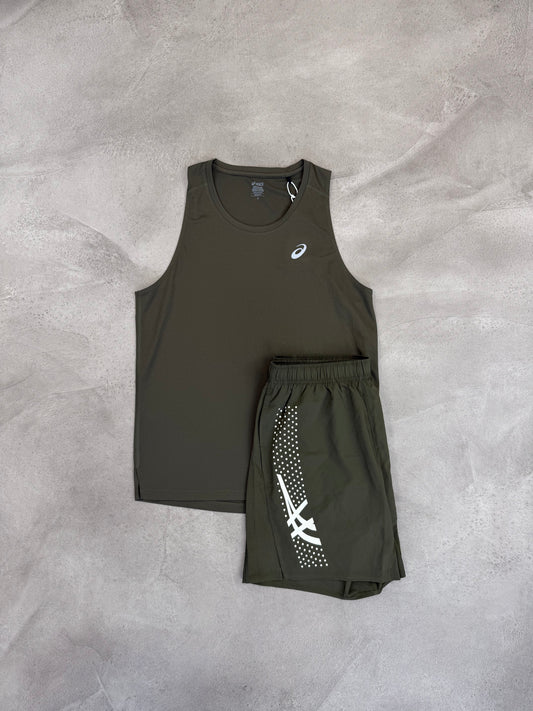 Asics Icon Khaki Vest Set