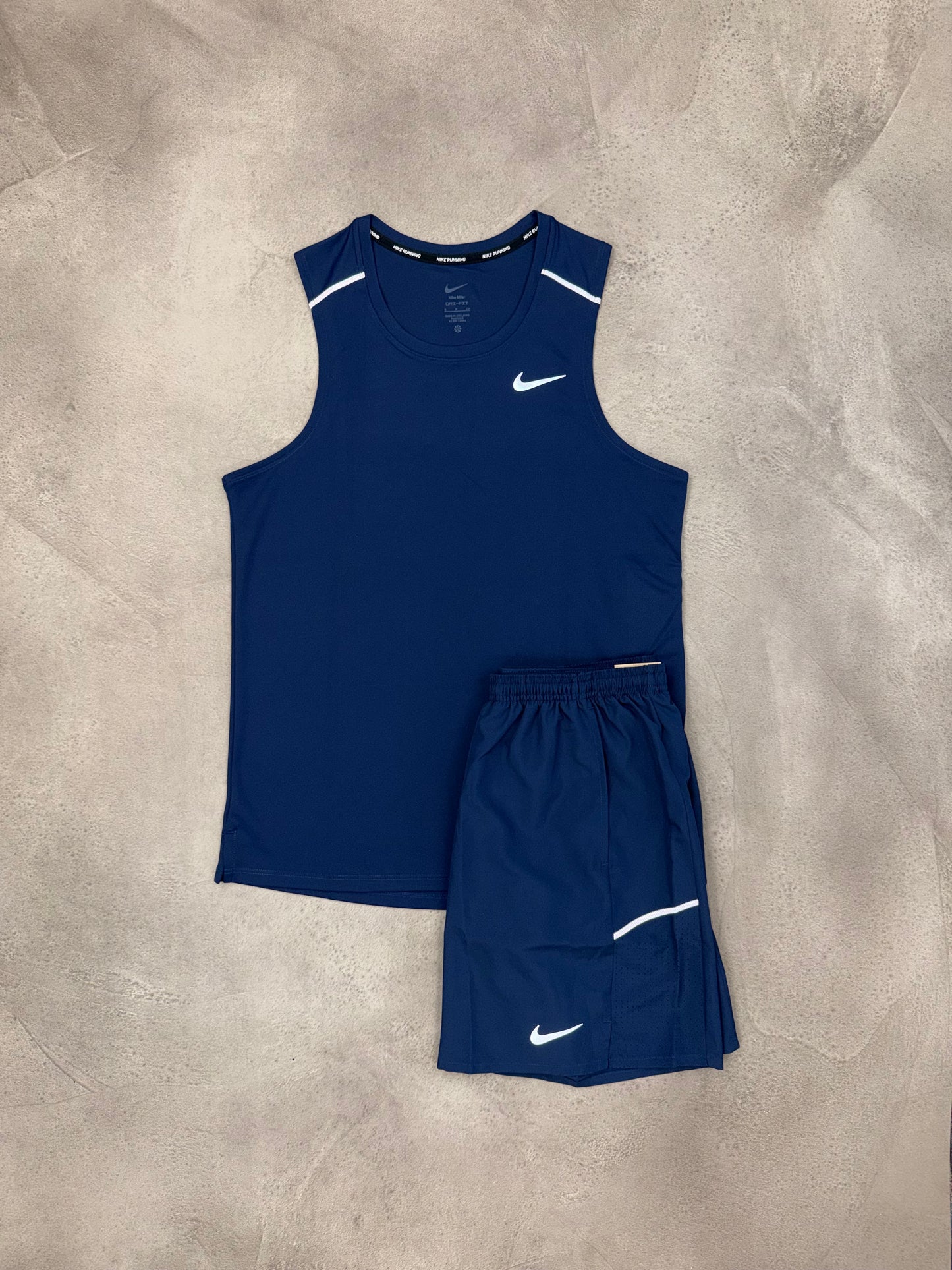 Nike Navy Miler Vest & Shorts set