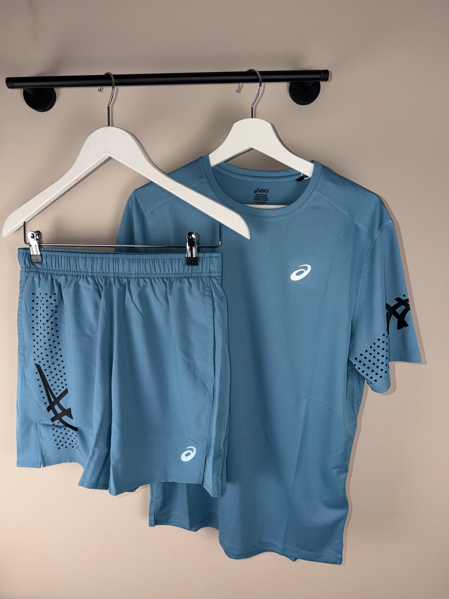 Asics Worn Blue Shorts & T-shirt Set