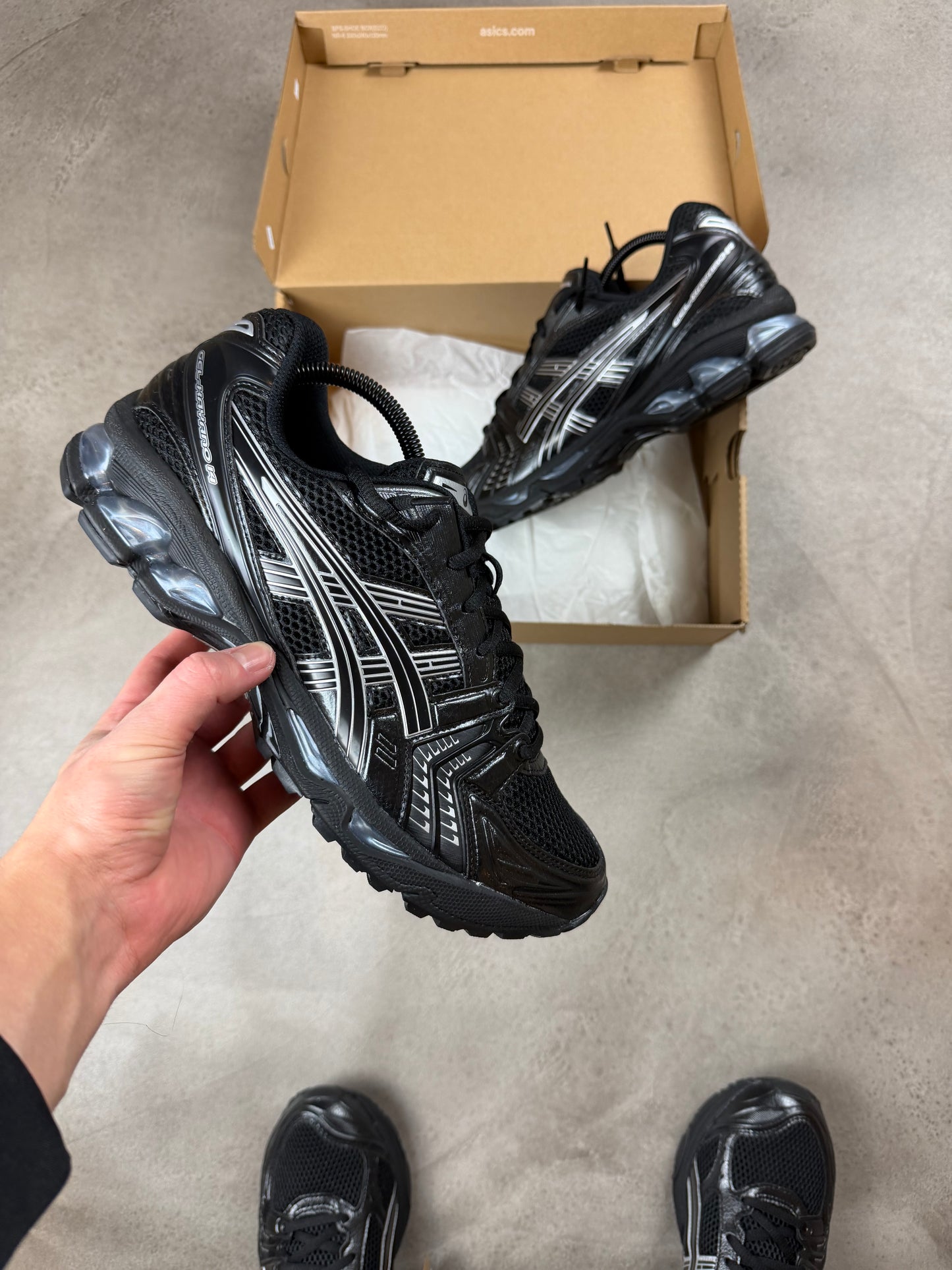 Asics Kayano 14's Black Pure Silver
