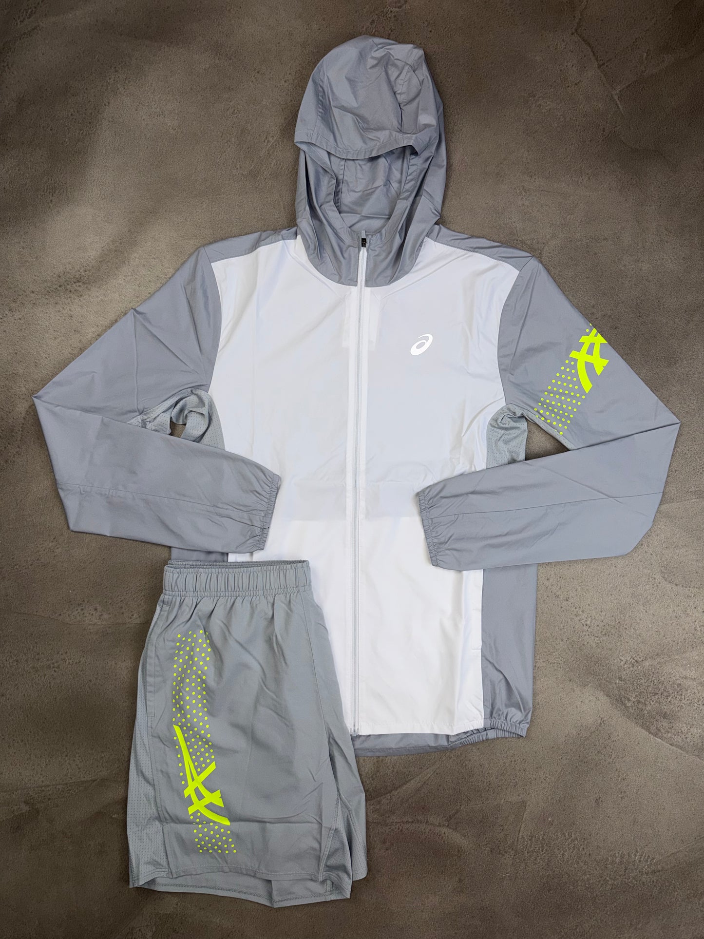 Asics Icon White/Volt Shorts &Jacket Set